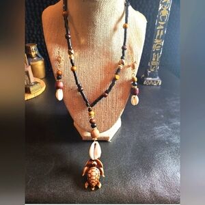 Longevity Turtle charm necklace and Turtle charms earrings set